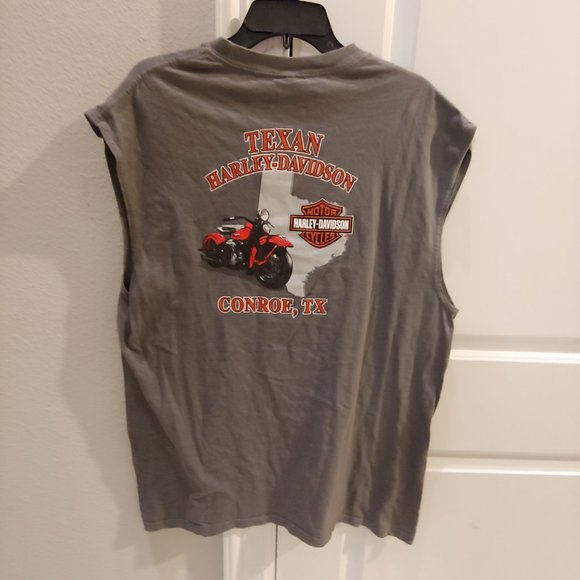 Harley Davidson Mens Sleeveless Gray Shirt Size XL - Picture 2 of 3
